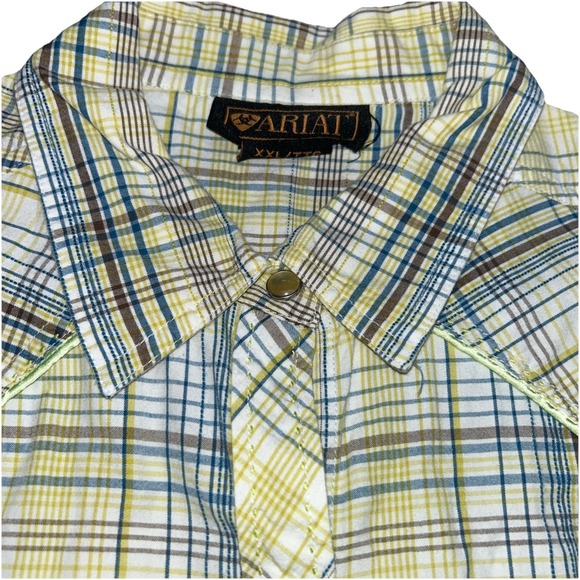 Ariat Pearl Snap Button Up Long Sleeve Shirt, Women's XXL, Plaid 2XL - Picture 3 of 8